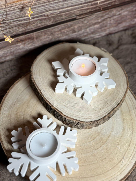 Schneeflocken Teelichthalter